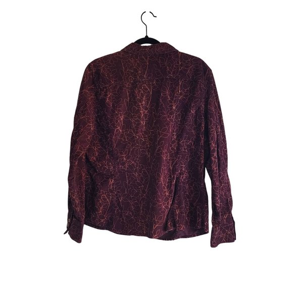 Eddie Bauer Maroon Corduroy Button Down Shirt Womens size XL - Picture 2 of 3